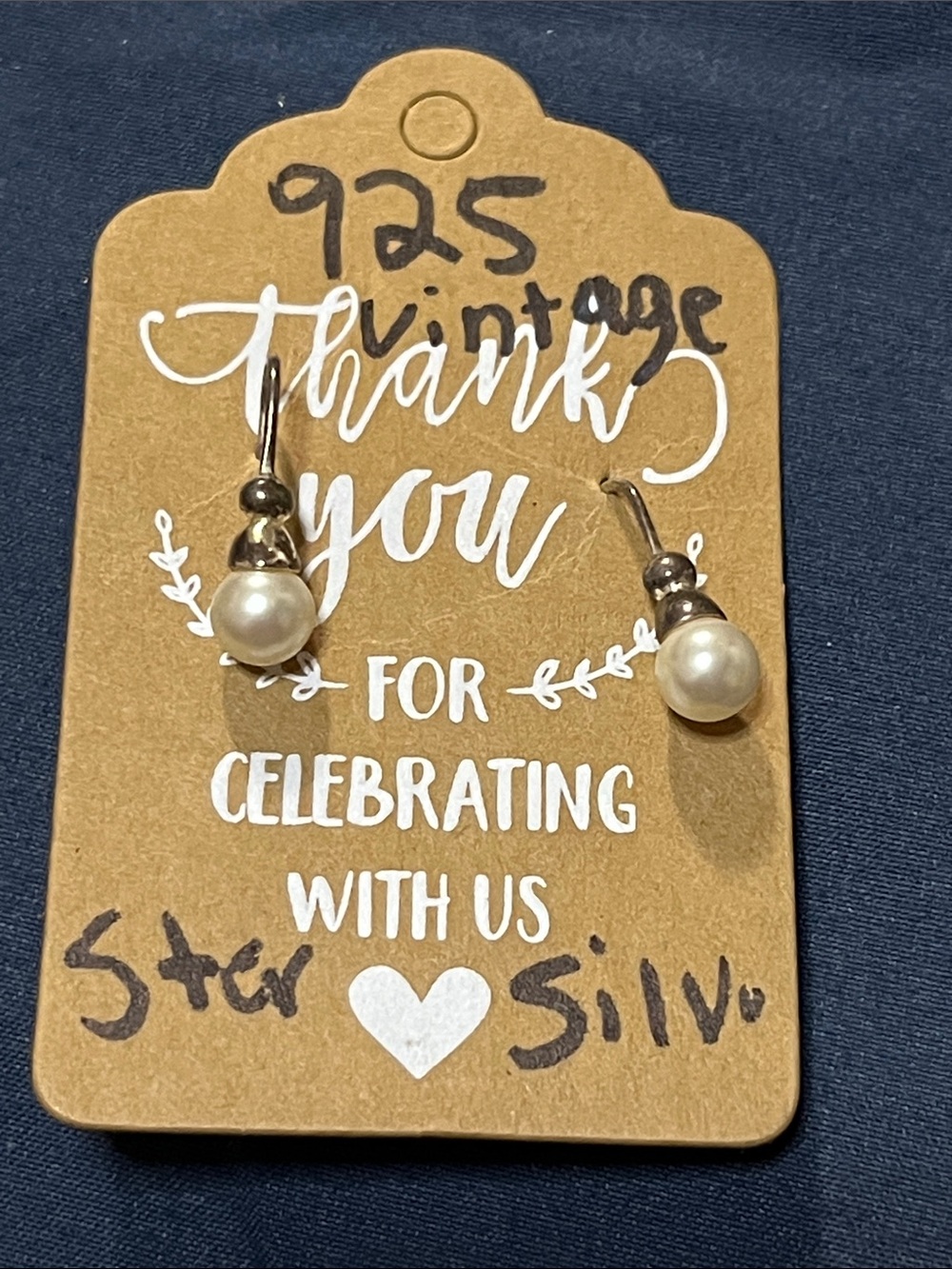 Essentials Silver Faux Pearl Drop Earrings - White & Silver